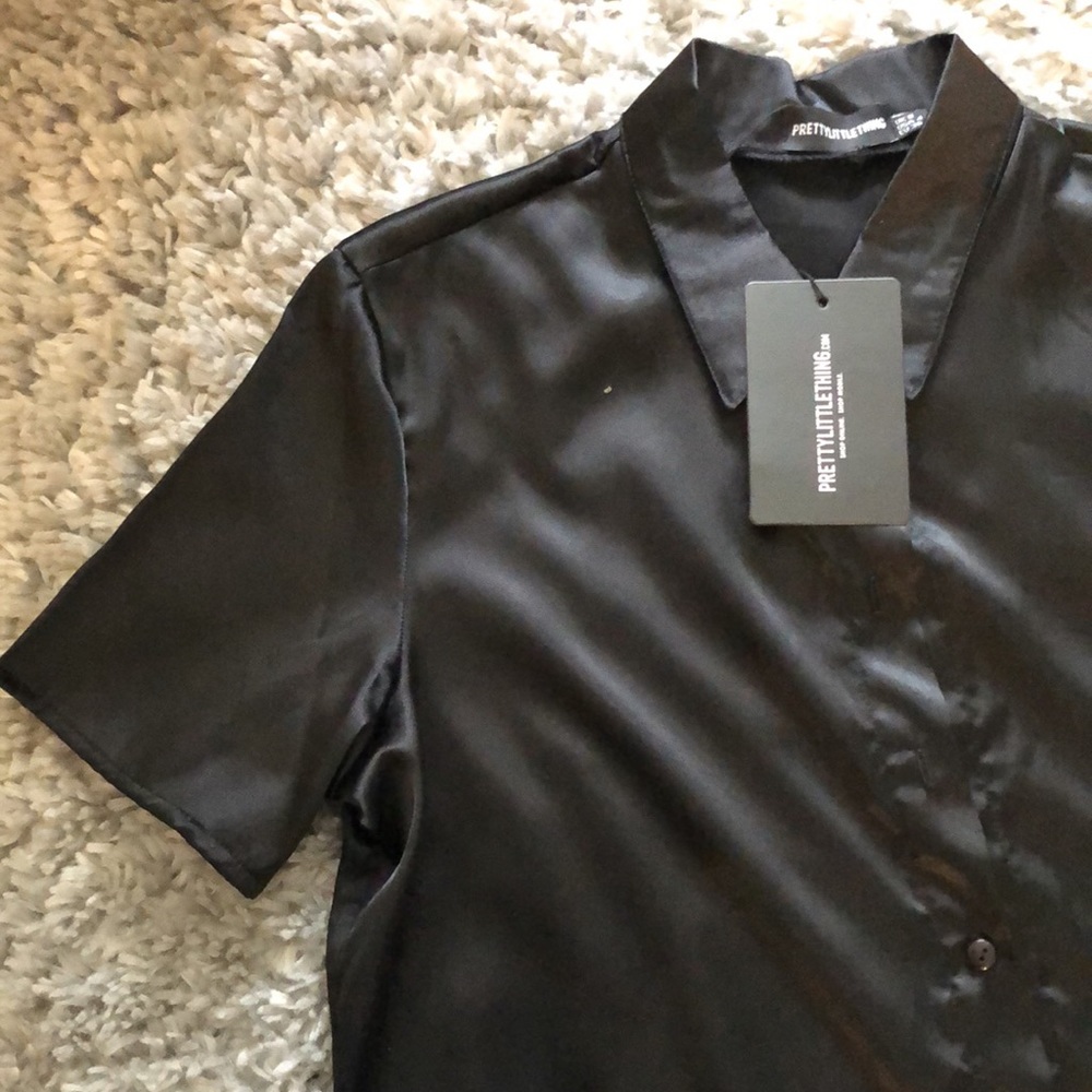 Black Collar Button Up Dress